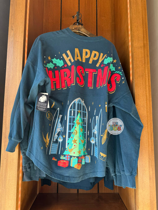 Universal Studios - Christmas 2025 - Harry Potter Spirit Jersey “Happy Christmas” Blue Pullover (Adult)