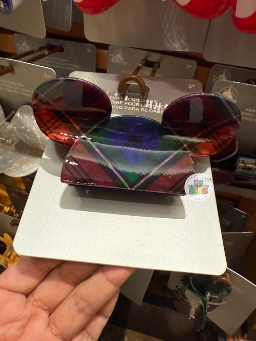 DLR/WDW - Mickey Christmas Plaid Hair Claw Clip