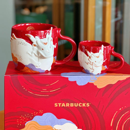 Starbucks China - Fortune is Coming 2024 - 2. Zodiac Dragon Red Mug & Espresso Cup Set￼