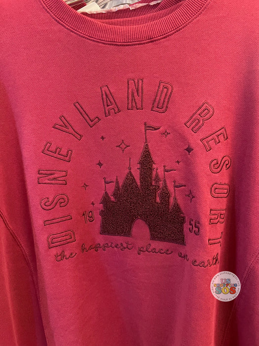 DLR - “Disneyland Resort The Happiest Place on Earth 1955” Red Velvet Embodied Pullover (Adult)