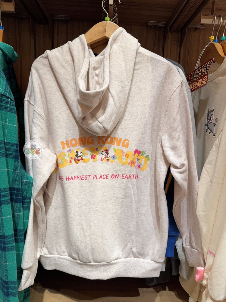 HKDL - Mickey & Friends with Flowers ‘Hong Kong Disneyland The Happiest Place on Earth’ Pullover Hoodie for Adults