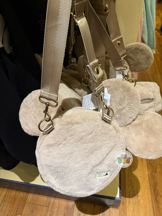 DLR/WDW - Mickey Icon Taupe Fluffy Crossbody Bag
