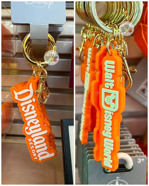 DLR/WDW - Logo Mania 2026 Park Hopper - Bright Orange Park Logo Keychain