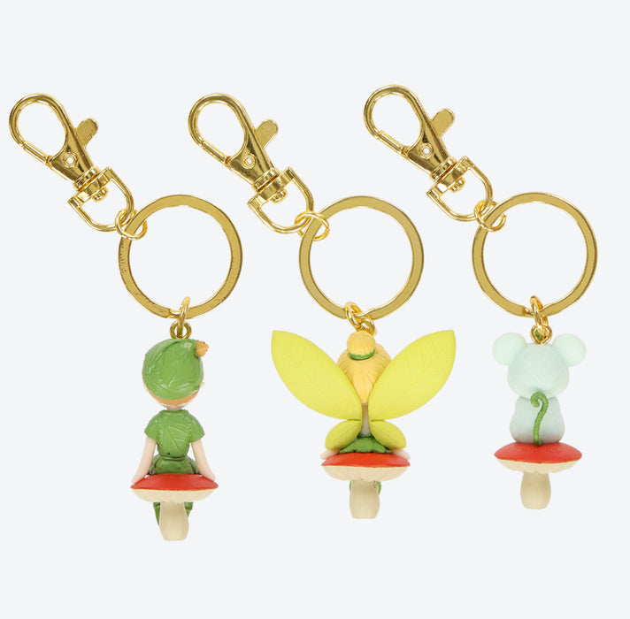TDR - Fantasy Springs "Fairy Tinkerbell's Busy Buggy" Collection x Peter Pan, Tinkerbell, and Mouse Cheese Keychain Set