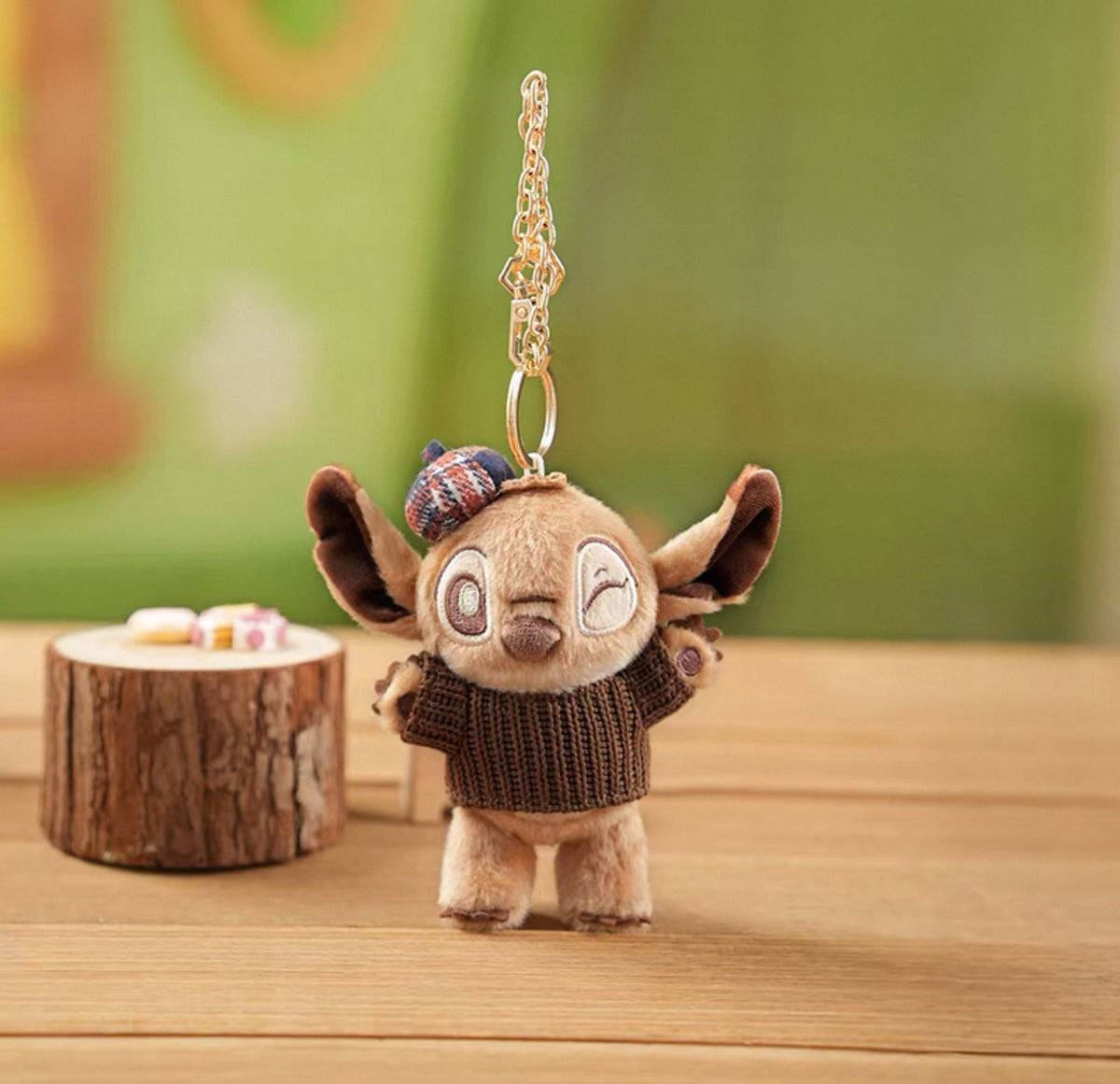 SJ MART 10cm KEYRING イトゥク China Exclusive - Stitch 'Warm Chocolate Style' Plush Keychain