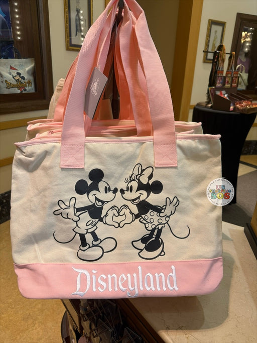 DLR/WDW - Sweetheart Moment 2026 - Mickey & Minnie Park Logo Pink Canvas Tote