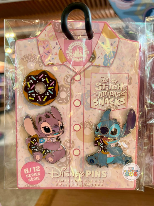 DLR/WDW - Stitch Attacks Snacks Limited Released Disney Pin Set - 6/12 Donut 🍩