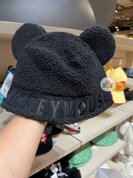 DLR/WDW - Mickey Mouse Fluffy Sherpa Black Ear Bucket Hat (Adult 58cm)