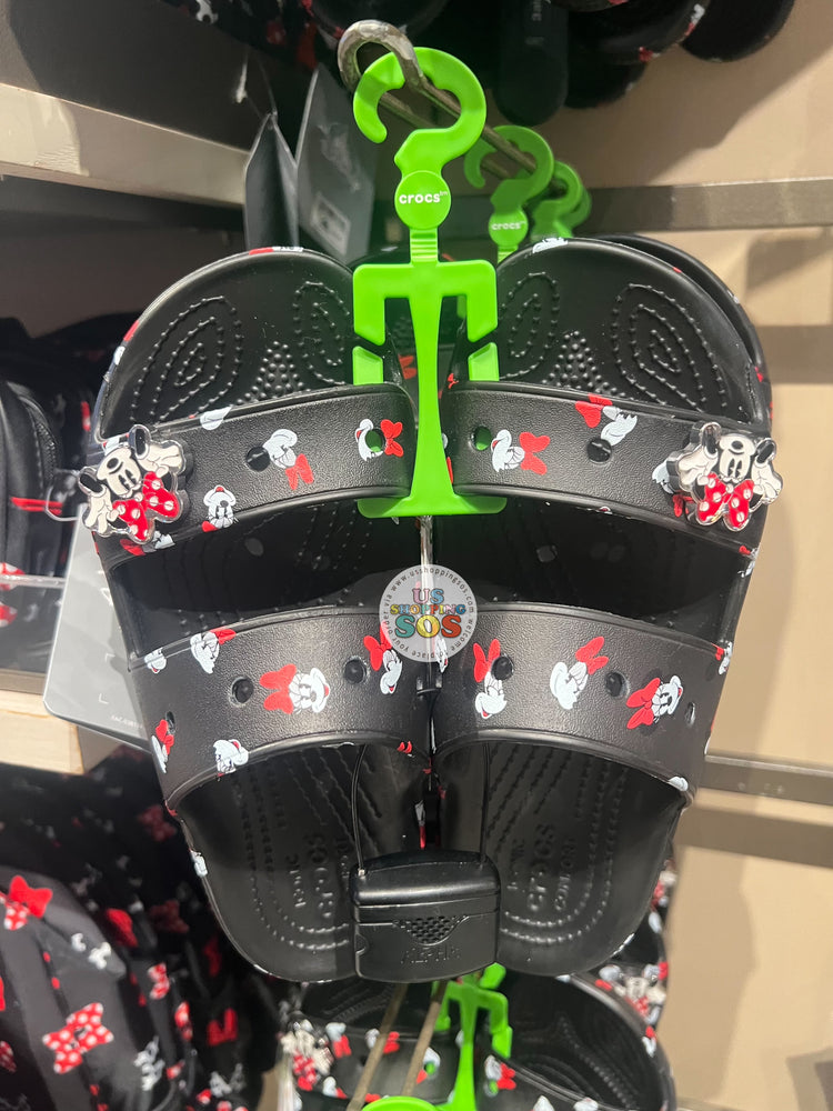 DLR/WDW - Crocs Minnie All-Over-Print Black Sandel (Adult)