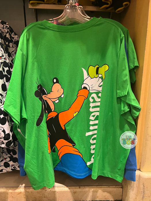 DLR/WDW - Classic Mickey & Friends - Goofy Double-Sided Green Graphic T-shirt (Adult)