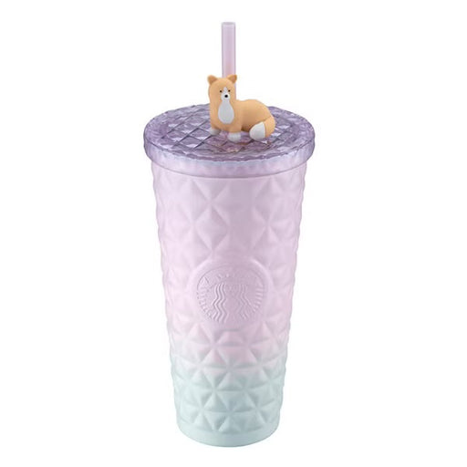 Starbucks Hong Kong - 2026 Cherry Blossom ‘Nap Under the Willow’ Collection x Corgi Crystal Stainless Steel TOGO Cold Water Cup 591 ml