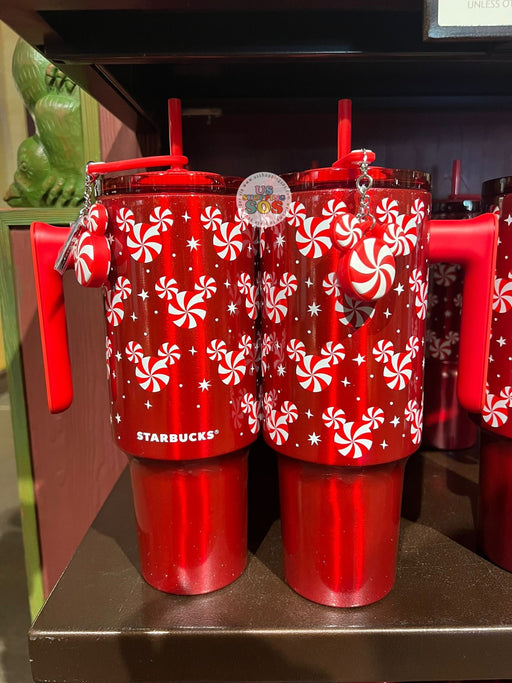 DLR/WDW - Christmas 2025 - Starbucks Mickey Icon Peppermint Candy Red Stainless Steel ToGo Tumbler