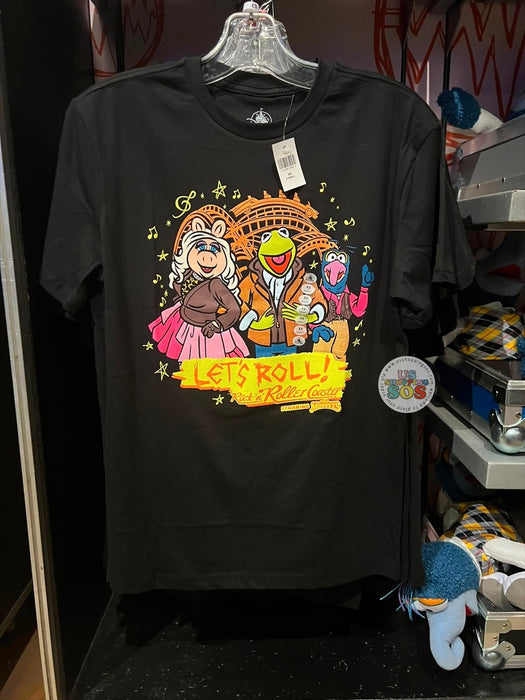 WDW - Rock ‘n’ Roller Coaster Starring The Muppets 2026 - Let’s Roll Black Graphic T-Shirt (Adult)