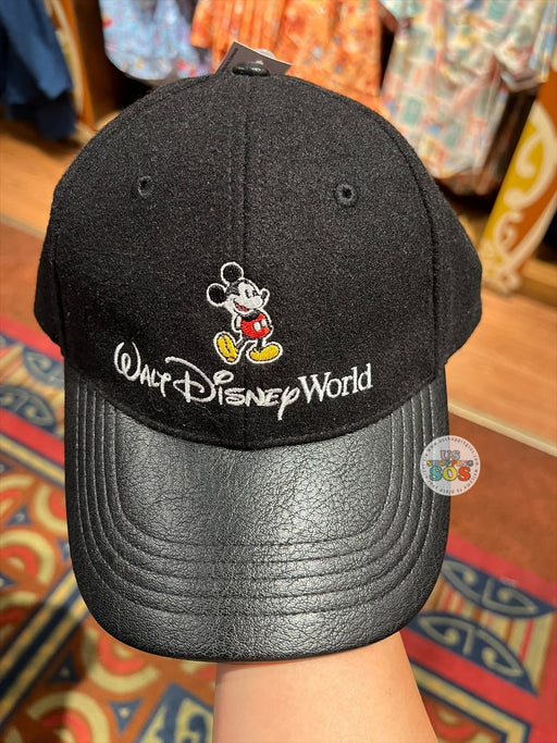 DLR/WDW - Classic Mickey Park Logo Imitation Leather Black Baseball Cap 2026