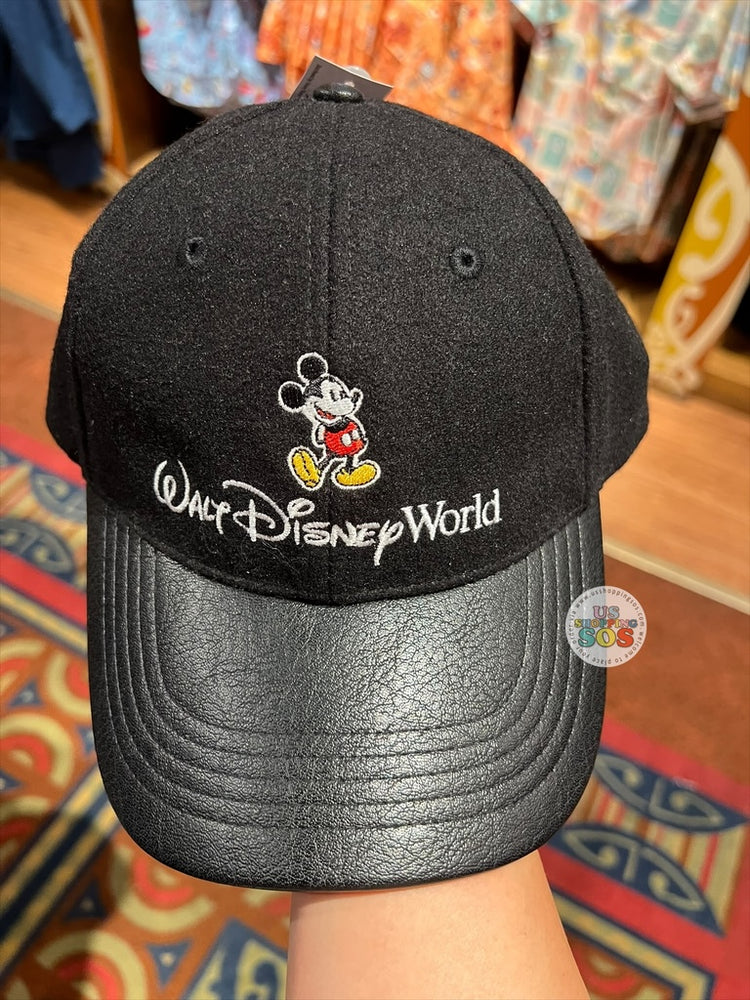 DLR/WDW - Classic Mickey Park Logo Imitation Leather Black Baseball Cap 2026