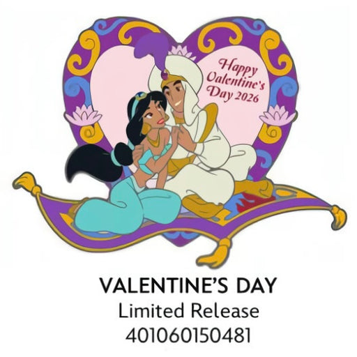 DLR/WDW - Valentine’s Day 2026 Aladdin & Jasmine (Limited Edition, Release Date: Jan 27, 2026)