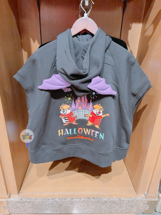 SHDL - 2025 Mickey & Friends Halloween Collection x Chip & Dale Short Sleeve Pullover Hoodies with Bat Wings for Adults