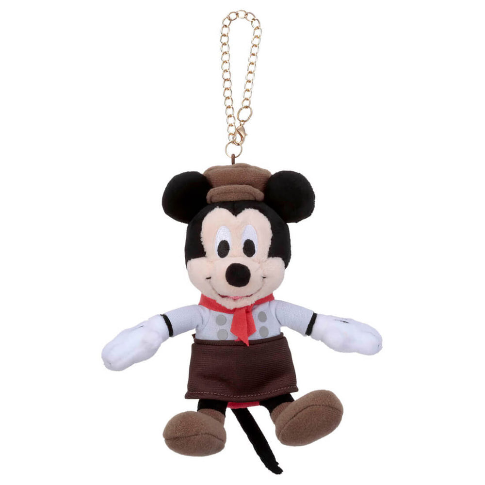 Japan Takara Tomy - Mickey Mouse Baker Costume Plush Keychain