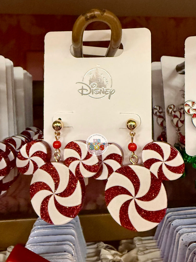 DLR/WDW - Christmas 2025 - Mickey Icon Peppermint Candy Earrings