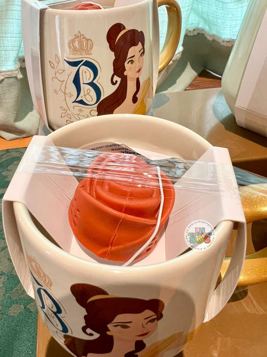 DLR/WDW - Beauty and the Beast - Belle “B” Ceramic Mug with Rose Tea Infuser