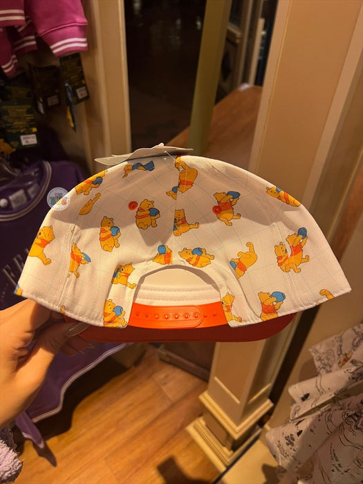 DLR/WDW - Winnie the Pooh All-Over-Print Orange Visor Baseball Cap