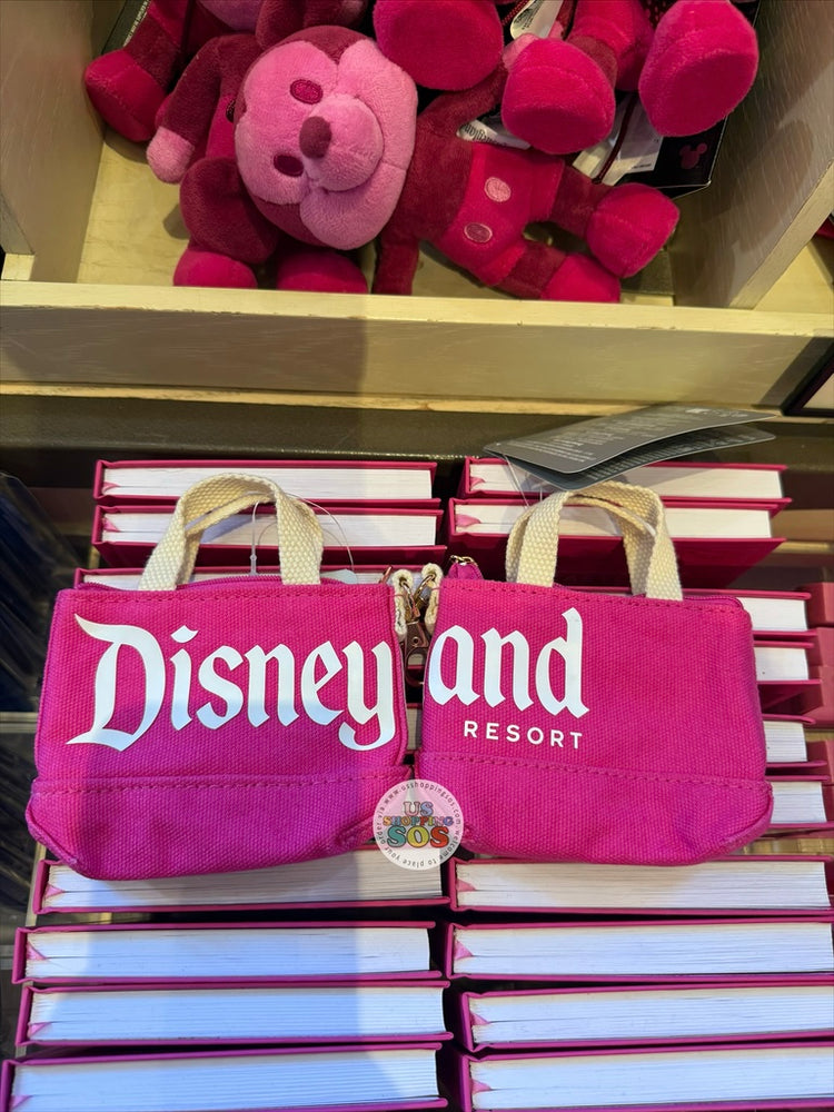 DLR/WDW - Logo Mania 2026 Fantasyland Feels - Bright Pink Park Logo Coin Pouch Keychain