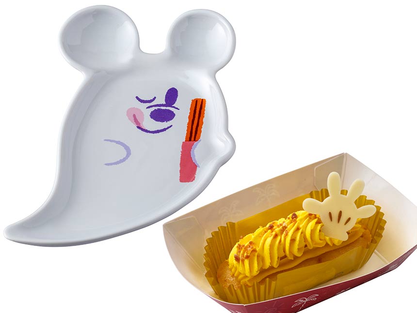 TDR - 2025 Mickey & Friends Disney Halloween "Spook Ghost Night!" Collection x Mickey Mouse Ghost Shaped Souvenir Plate (Release Date: Sept 16, 2025)
