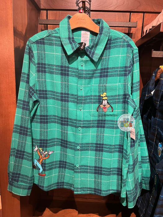 DLR/WDW - Goofy Black/Green Flannel Plaid Shirt (Adult)