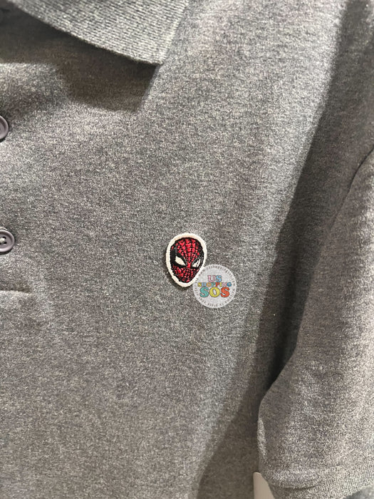 DLR - Spider-Man Patch Icon Heather Grey Polo Shirt (Adult)