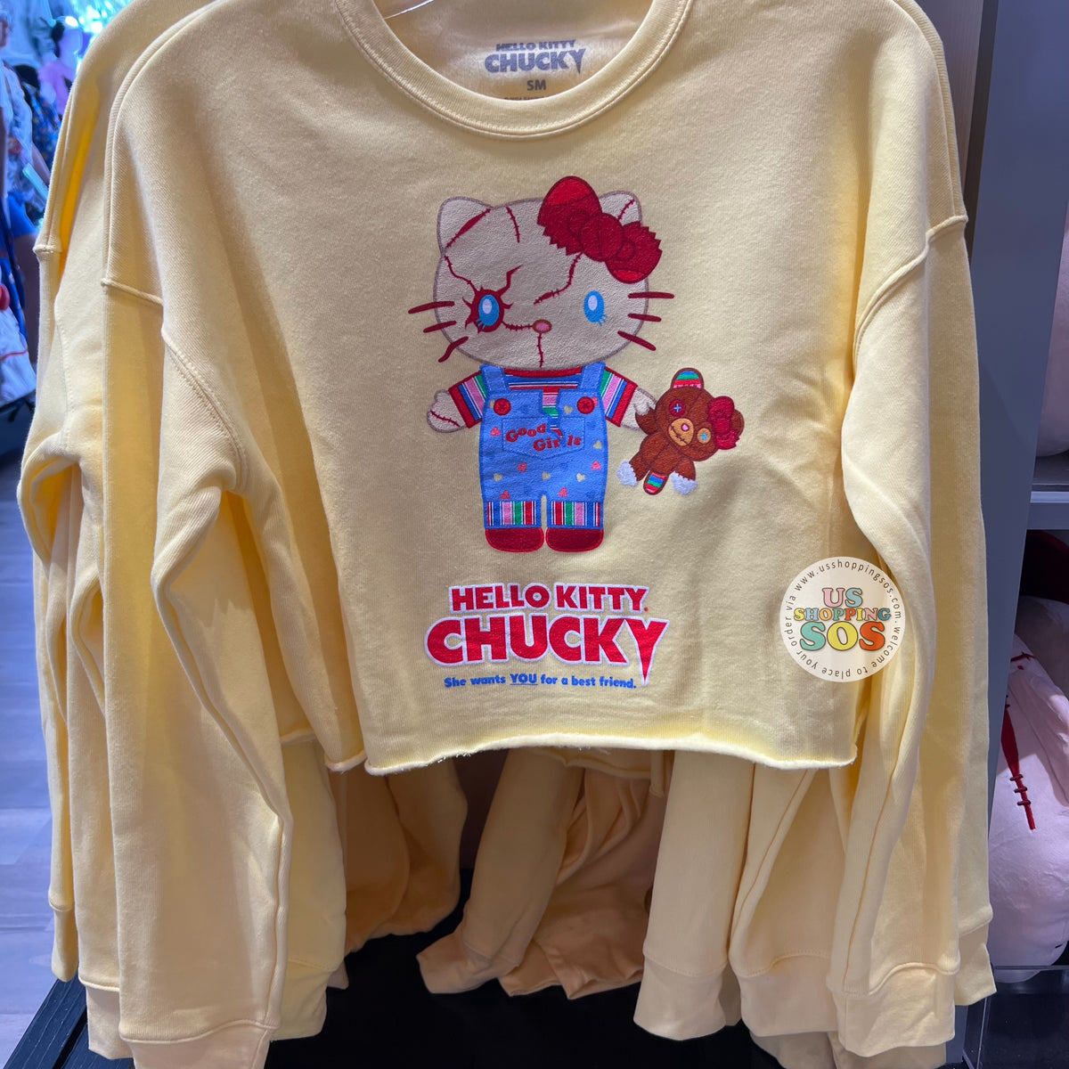Universal Studios - Hello Kitty Chucky - Yellow Cropped Fleece