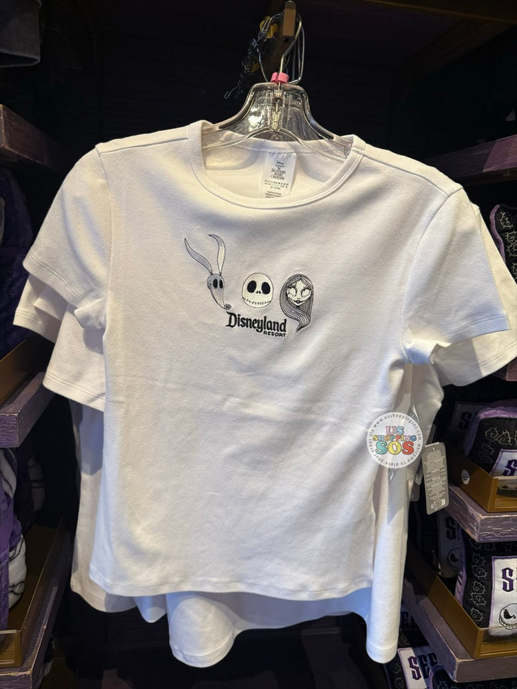 DLR/WDW - The Nightmare Before Christmas 2026 - Zero, Jack & Sally Park Logo White Graphic Tee (Adult)