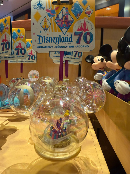 DLR - Disneyland 70th Celebration - Mickey Icon-shaped Glass Ornament