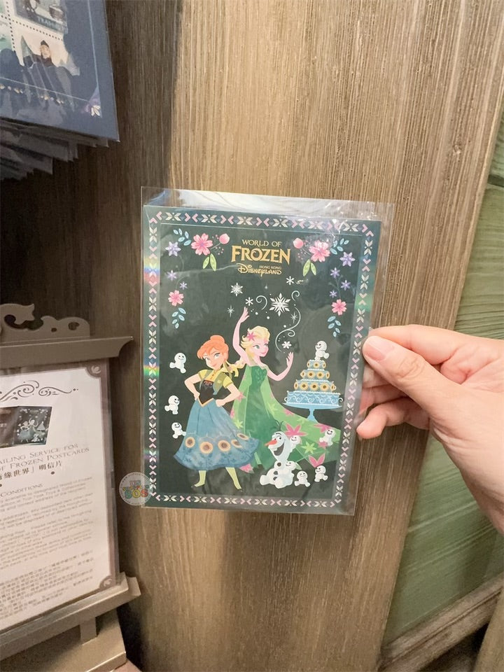 HKDL - World of Frozen Anna, Elsa & Olaf with Cake Post Card