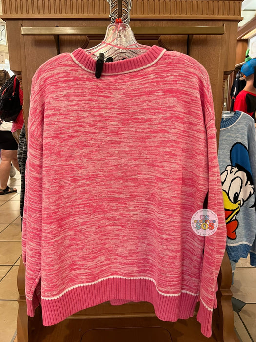 DLR/WDW - Minnie Pink-and-White Marled Knit V-Neck Sweater (Adult)