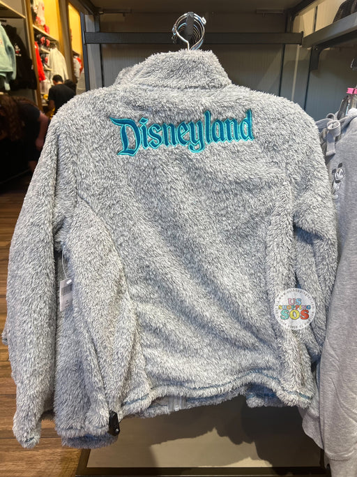 DLR - Cyan “D” & “Disneyland” Sherpa Light Grey Zip Jacket (Adult)
