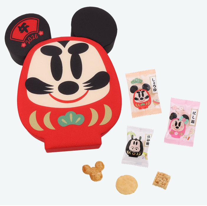 TDR - 2026 Happy New Year Mickey & Friends Collection x Mickey Mouse Rice Crackers "Daruma" Shaped Box Set (Release Date: Dec 1, 2025)