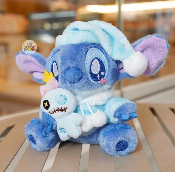 China Exclusive Potdemiel - 2026 Stitch & Scrump Pajama Plush Keychain (Color: Blue)