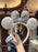 HKDL - Minnie Mouse Corduroy Bow & White Color Knit Ear Headband