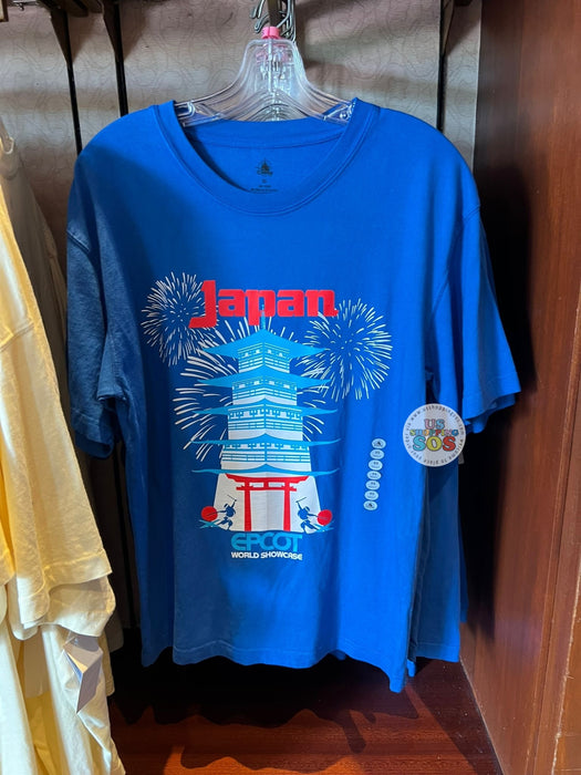 WDW - EPCOT World Showcase - Japan Landmarks Blue Graphic Tee (Adult)
