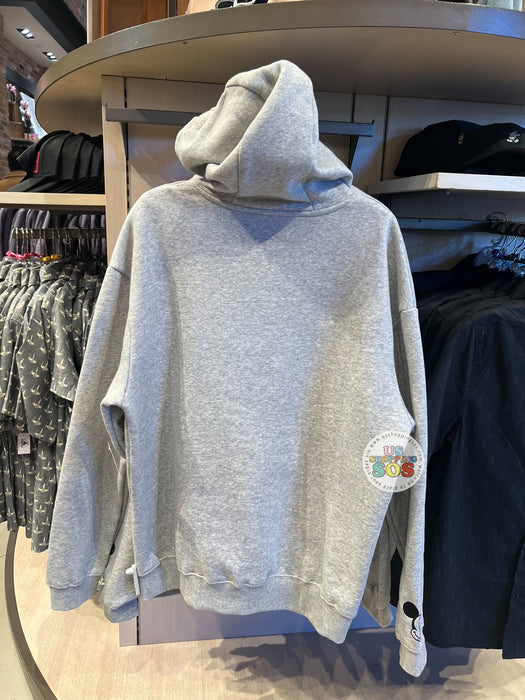 DLR/WDW - Mickey Victory Hand Sherpa Icon Light Grey Hoodie Pullover (Adult)