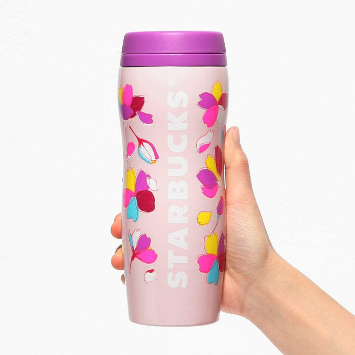 Starbucks Japan - Sakura Cherry Blossom 2024 x Colorful Petal Carved Stainless Steel Bottle 355 ml (Release Date: Feb 15)