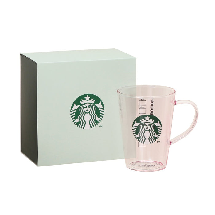 Starbucks Japan - 2026 Bitter & Sweet Collection x Gift boxed heat-resistant glass logo mug, pink beige, 384ml (Release Date: Jan 12, 2026)