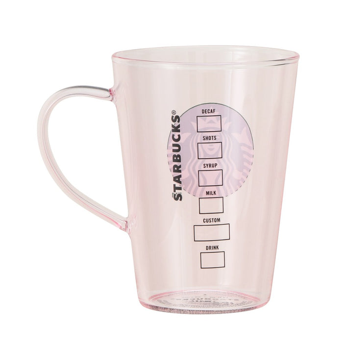Starbucks Japan - 2026 Bitter & Sweet Collection x Gift boxed heat-resistant glass logo mug, pink beige, 384ml (Release Date: Jan 12, 2026)
