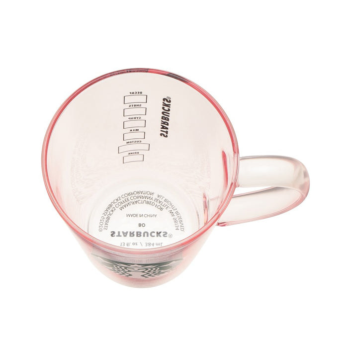 Starbucks Japan - 2026 Bitter & Sweet Collection x Gift boxed heat-resistant glass logo mug, pink beige, 384ml (Release Date: Jan 12, 2026)