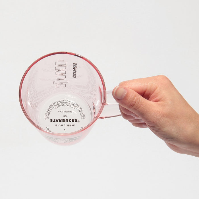 Starbucks Japan - 2026 Bitter & Sweet Collection x Gift boxed heat-resistant glass logo mug, pink beige, 384ml (Release Date: Jan 12, 2026)