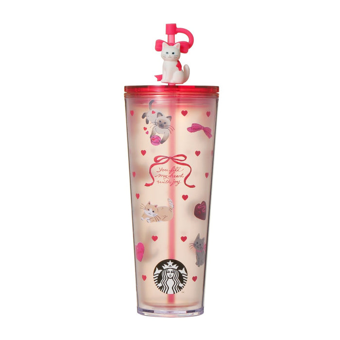 Starbucks Japan - 2026 Bitter & Sweet Collection x Valentine's Day 2026 Cold Cup Tumbler Cat 710ml (Release Date: Jan 12, 2026)