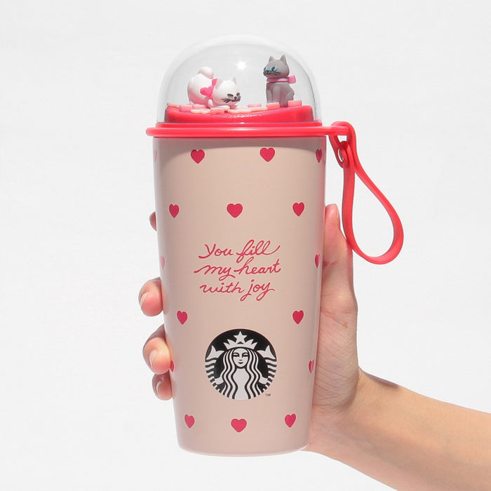 Starbucks Japan - 2026 Bitter & Sweet Collection x Valentine's Day 2026 Cup-Shaped Stainless Steel Bottle with Heart Shape, 355ml (Release Date: Jan 12, 2026)