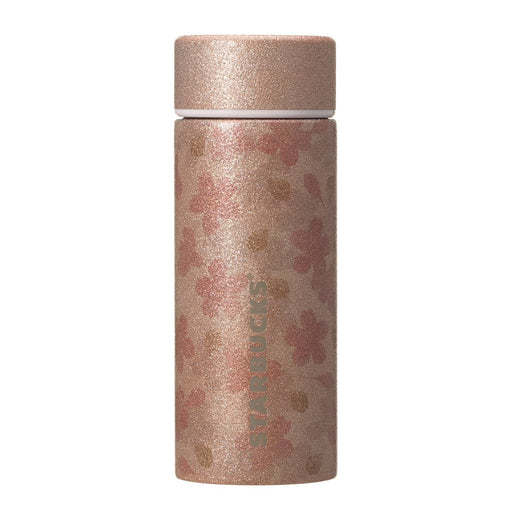 Starbucks Japan - 2026 Cherry Blossom "Sakura Shine Brightly" Collection x Glitter Pink Beige Stainless Steel Bottle 355ml (Release Date: Feb 16, 2026)