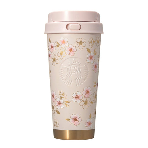 Starbucks Japan - 2026 Cherry Blossom "Sakura Shine Brightly" Collection x Stainless Steel TOG O-Bottle, Pink Beige & Gold, 473ml (Release Date: Feb 16, 2026)