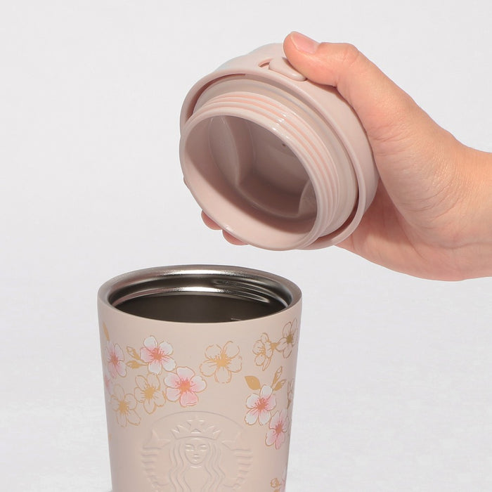Starbucks Japan - 2026 Cherry Blossom "Sakura Shine Brightly" Collection x Stainless Steel TOG O-Bottle, Pink Beige & Gold, 473ml (Release Date: Feb 16, 2026)